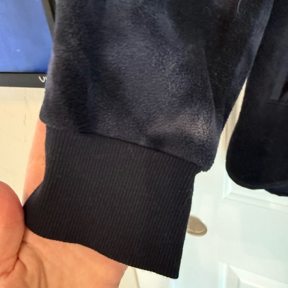 Cozy warm black grey fleece pullover jacket with button collar women's XL - Picture 6 of 8